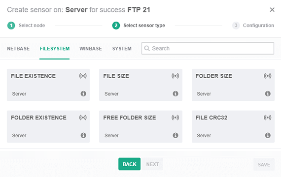FileSystem sensors